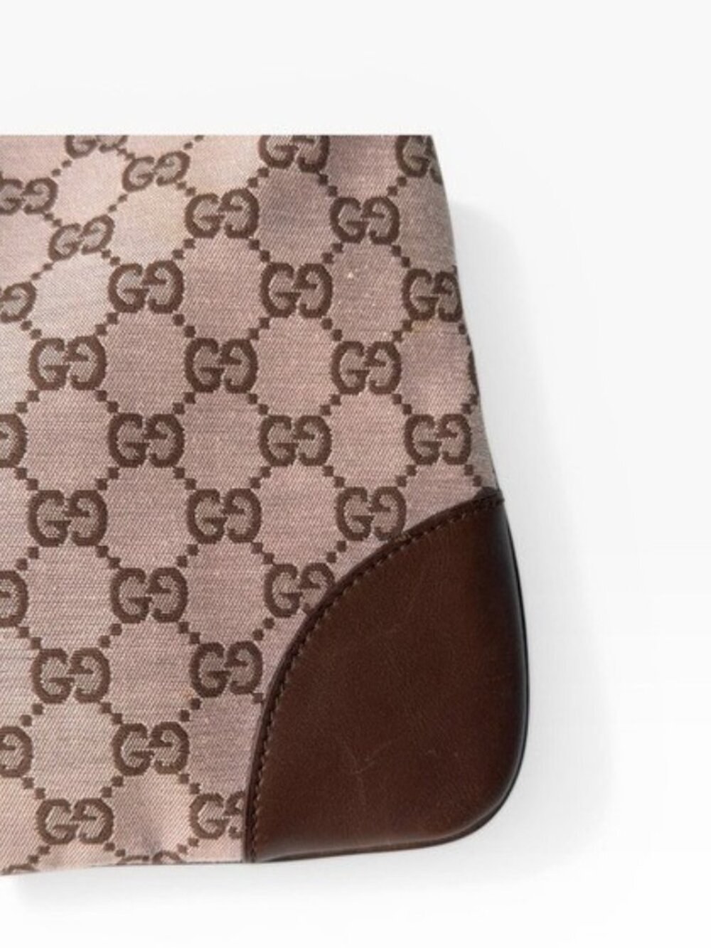 Gucci Jackie GG Monogram Brown Canvas Leather Trim Shoulder Bag - Picture 5 of 16